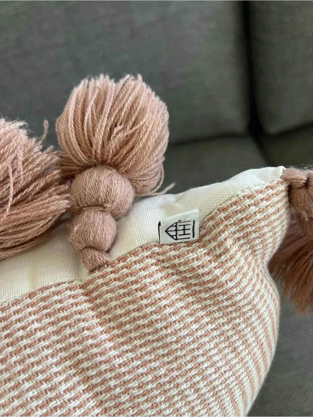 Hearth & Hand Cream and Blush Tassel Lumbar Pillow